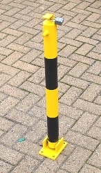 Fold Down parking Post With Top Locking Padlock