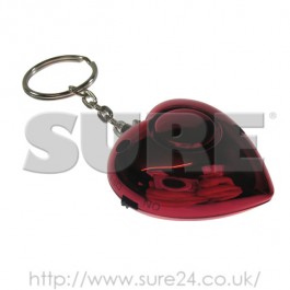 SG340R Metallic Heart Personal Attack Alarm Red