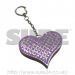 SG360P SureGuard Diamante Heart Bag Alarm Key Ring Accessory Purple