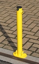 Small Fold Down Security Post With Integral Lock